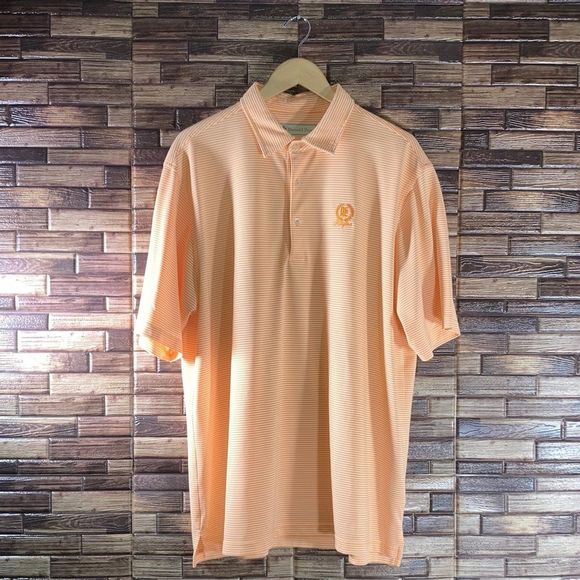 Donald Ross Other - Mens XL Donald Ross Golf Polo Sherbet Orange & White Stripe w/ Ridglea Logo